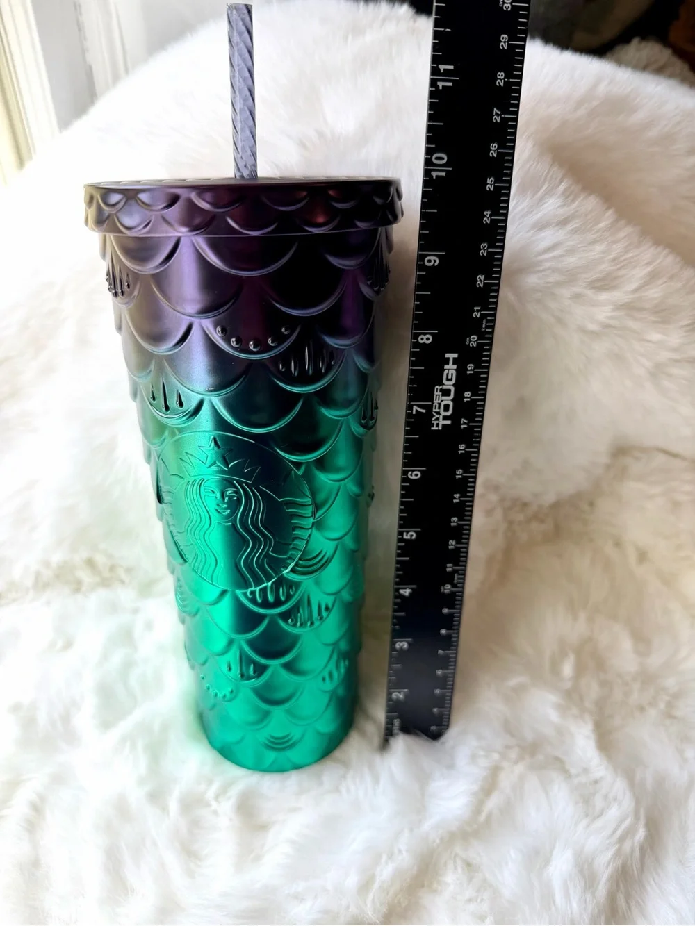 Starbucks Iridescent Purple to Green Mermaid Scale Tumbler